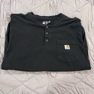 Carhartt Dark Gray Henley Shirt - MEN - L - POCKET TEE